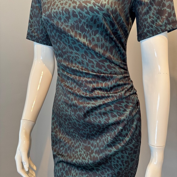 Elie Tahari Raveena Sheath Dress Green Black Size 4 Sleeveless Workwear Cocktail - Picture 2 of 7